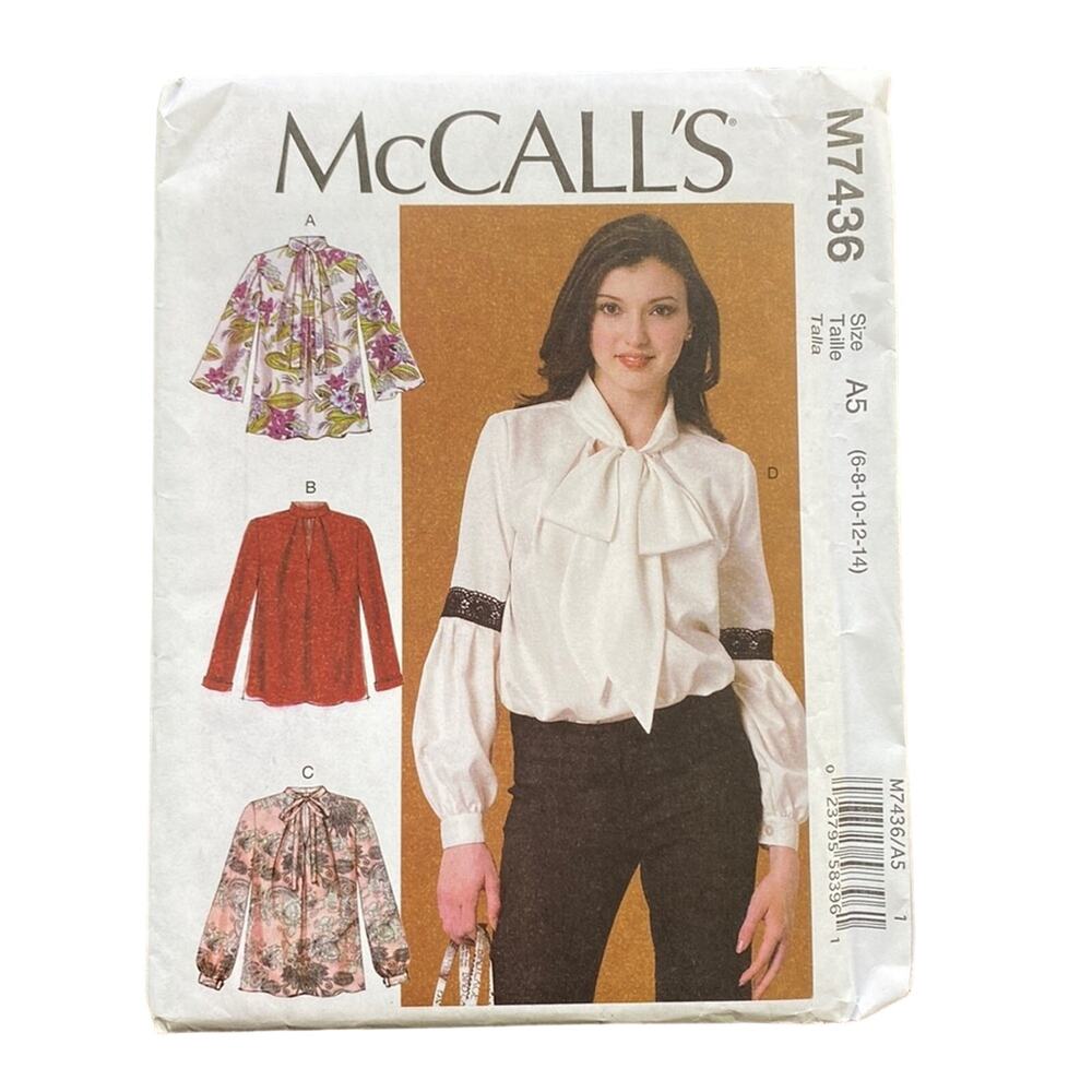 MCCALL'S Pattern M7436 Top Size 6-14 Sewing Pattern UNCUT